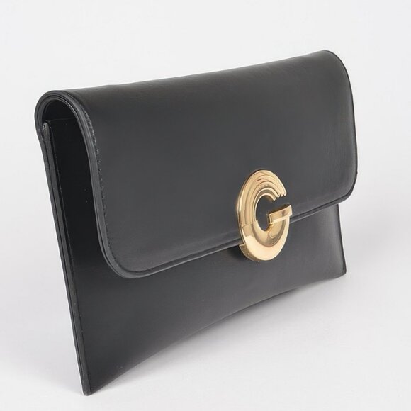Faux Leather G Buckle Clutch